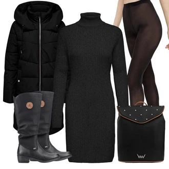 S ramenními vycpávkami Outfit s Černá/Hnědá/Fialová/Oranžová Vuch "Zimní outfity"Look: S ramenními vycpávkami, Na Procházku, Bowling, Pracovní, Baseball