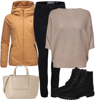 Zima Outfit s Černá Kozačka Šněrovací Kotníková Bota/Klasická Kozačka/Kotníková Bota s Podšívkou/Nepromokavá Kozačka/Bojová Bota/Zimní kotníková bota Timberland "Zimní outfity"