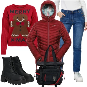 Zima Outfit s Modrá Rovná Džína/Sportovní boty/Kožené Boty/Pánské tričko/Džíny Regular Fit/Slim Fit Džíny/Zimní bunda/Formální Košile/Džíny Volného Střihu orsay "Zimní outfity"
