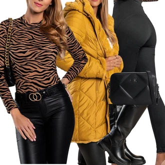outfit mit Črna Škorenj z zadrgo/Škornj s Platformo/Škornj z visokimi petami "Zimski outfit"