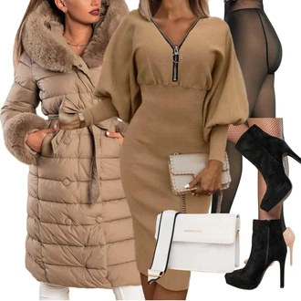 Z zadrgo spredaj outfit mit Roza/Bež/Modra Škorenj Poletni gležnjar/Klasični gležnjar "Zimski outfit"