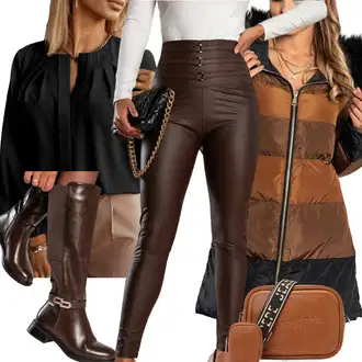 outfit mit Bež Slip-on Hlača/Hlača z luknjo/Hlača za Obleko/Dolga Hlača "Zimski outfit"