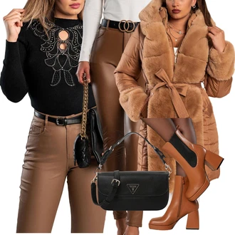 Z zadrgo spredaj outfit mit Roza/Bež/Modra Škorenj Poletni gležnjar/Klasični gležnjar "Zimski outfit"