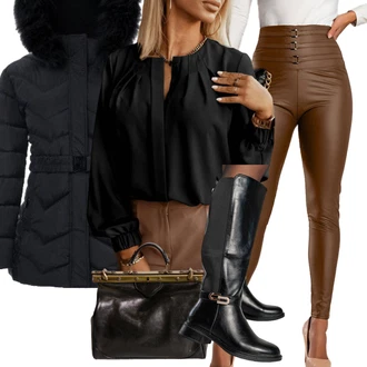 outfit mit Pastelne barve Škorenj z zadrgo/Škornj z visokimi petami/Škornj s Platformo "Zimski outfit"