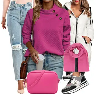 Kombinacije za zimu sa Ljubičasta Tunika "Zimski look"