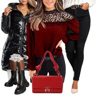 Elegantan Outfit sa Crna Bluza s Volanima "Zimski look"Look: Elegantna, Elegantan