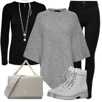 Outfit sa Crna/Tamnoplava Podstavljena Tajica/Tople Tajice/Neprozirna Tajica/Oblikovana Tajica/Sportska Tajica/Kožna Jakna/Tajice s Prorezom/Pletena Tajica/Pamučna Tajica Only "Zimski outfit"