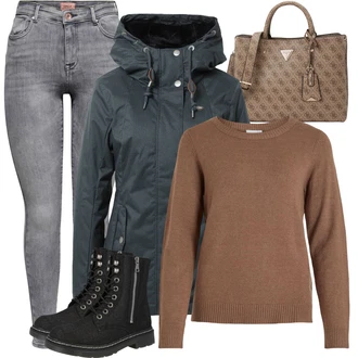 Motor Outfit sa Crna Čizmica Gležnjača na Vezanje/Klasična čizmica/Čizma s patentnim zatvaračem/Ravna Gležnjača/Borbena Čizma Dockers by Gerli "Zimski outfit"Look: Jahanje, Motor, Skating, Hodanje