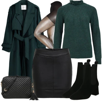 Outfit sa Crna Čizmica ljetna gležnjača/Ravna Gležnjača/Čizma na Špic Apple of Eden "Zimski outfit"