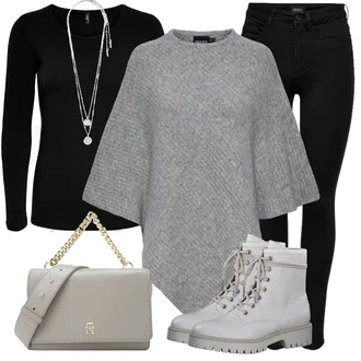 Outfit s Černá/Tmavě modrá Legíny s Podšívkou/Teplé Legíny/Kožená bunda/Neprůhledný Legíny/Sportovní Legína/Formovaná Legína/Bavlněné Legíny/Legíny s Rozparkem/Pletený Legín Only "Zimní Outfit"