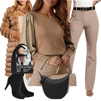 Kombinacije za zimu sa Smeđa Tunika "Zimski outfit"