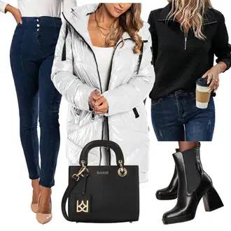 Kombinacije za zimu sa Crna Tunika "Zimski outfit"