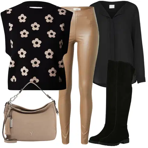 Kombinace Hnědá/Šedá/Khaki/Béžová Neprůhledný Legíny/Formovaná Legína/Kožený legíny/Legíny s Rozparkem/Strečová Kalhoty/Legíny s Vysokým Pasem/Skinny Kalhoty/Jeggings/Tregíny/Legíny Kožený Vzhled/Push up Kalhoty Object