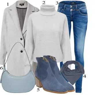 Outfits for chubby Disko mit Modra/Temno modra Usnjena Jakna/Kavbojka z Nizkim Pasom/Usnjene Čevlje/Zimska jakna/Gležnarji/Push up Kavbojke/Motoristične Kavbojke/Ozke Kavbojke/Kavbojka z Nizkim Pasom LTB "Zimski outfit"Look: Stil, Kul, Disko, Lepo, Stari denar, Brez šivov