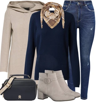 Prošívaný Outfit s Šedá/Hnědá/Béžová/Khaki Scuba Kabát/Pletený Kabát/Kašmírový Kabát/Lehký Kabát/Zimní Kabát Vlněný kabát/Pletený Fleecový Kabát/Vlněný Fleecový Kabát/Lodenový kabát/Kabát s Úzkým Střihem/Kabát s Kapucí Only "Zimní outfit pro volný čas"