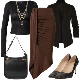 outfit mit millane, Črna millane "Zimski modni komplet"