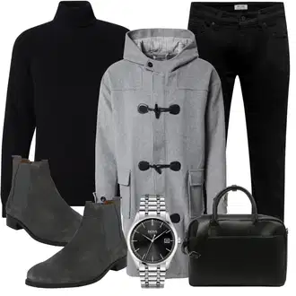 Outfit mit Schwarz Basic Pullover/Einfacher Pullover/Rollkragenpullover/Wollpullover/Women's Fleece Sweatshirts/Sport Sweatshirt/Kaschmir Pullover kosta williams x about you "Buro Outfit"