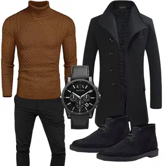 Büro Outfits Moderne mit Schwarz/Dunkelblau/Dunkelgrau Gehröck/Blazermantel/Wollfleece Mantel/Schmal Geschnittener Mantel/Wollmantel YOUTHUP "Buro Outfit"Look: Stil, Indoor, Casual, Business, Moderne, Französische, Büro, Coole, Smart Casual, Elegant, Edel, Lagenlook, Ausgefallene