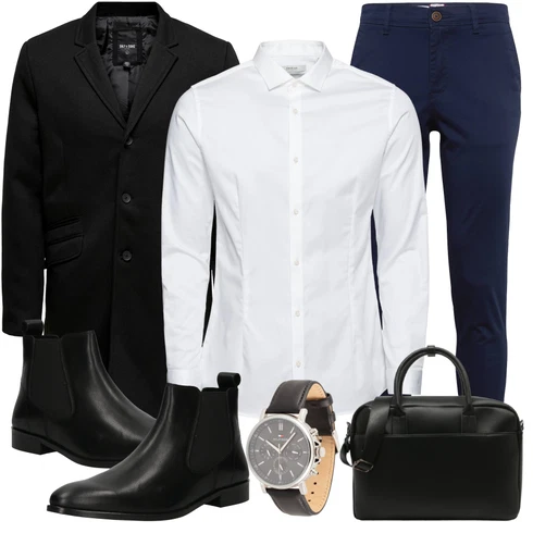 Frühling Weiß/Creme Bluse Große Größe/Business Hemd/Businesshemd/Bügelfreies Hemd/Hemdbluse Jack & Jones kombinieren