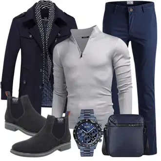 Büro Outfits Moderne mit Dunkelblau Allthemen "Buro Outfit"Look: Festlich, Schön, Maritim, Business, Französische, Coole, Büro, Moderne