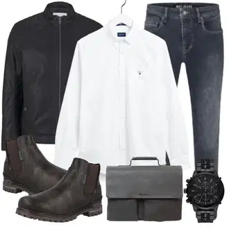 Outfit mit Schwarz Jeans MAC "Business Outfit"