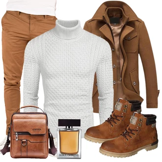 Outfit mit Rot Overall/Wintermantel/Jacke Winter Parka YOUTHUP "Casual Business Outfit"
