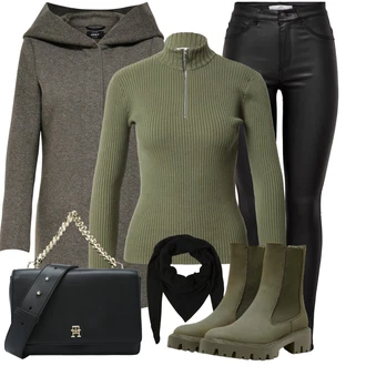 Outfit s Černá Šátek/Bandana/Šál/Kruhový Šál About You "Vzhledy pro volný čas"