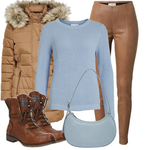 Kombinace Khaki/Béžová/Hnědá Kožená Kalhoty/Kalhoty z Umělé Kůže/Kožený legíny/Legíny Kožený Vzhled Cream