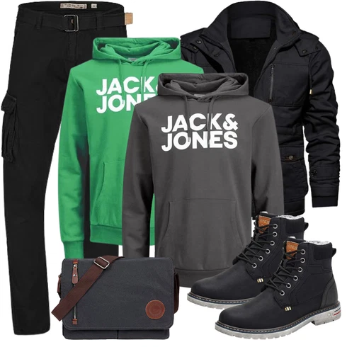 Dunkelgrau/Grau/Schwarz/Dunkelgrün Sport Sweatshirt/Damen Pullover/Ausgefallener Hoodie/Vintage Hoodie/Hoodie/Sport Hoodie/Unisex Hoodie Jack & Jones kombinieren