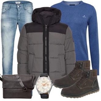 Outfit mit Grau Jeans Jack & Jones "Cool Outfit"