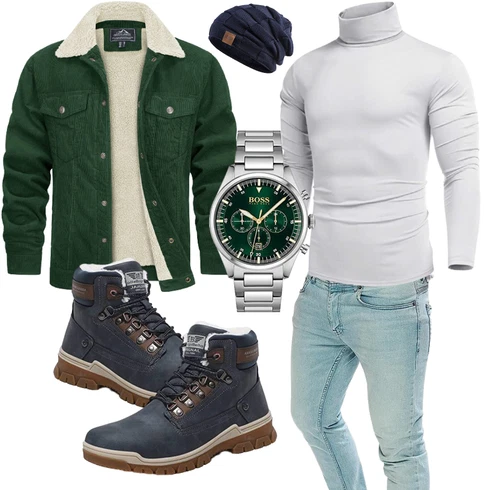 Fell Hellblau/Dunkelblau/Blau/Grau Klassischer Stiefel/Wasserdichter Outdoorschuh/Herren Lederschuhe/Sicherheitsschuh/Wasserfester Schuh/Wasserdichter Stiefel/TrekkingStiefel ARRIGO BELLO kombinieren