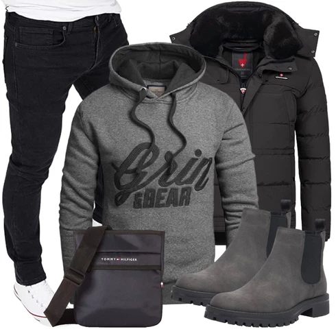 Blau Hose/Winter Parka Höhenhorn kombinieren