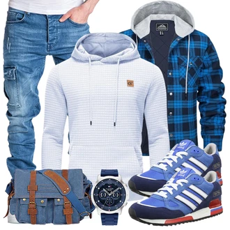 Jeans Outfits mit Hellblau/Blau Hoodie/Unisex Hoodie/Ausgefallener Hoodie/Strick Hoodie/Sport Hoodie Huayuzh "Cool Outfit"