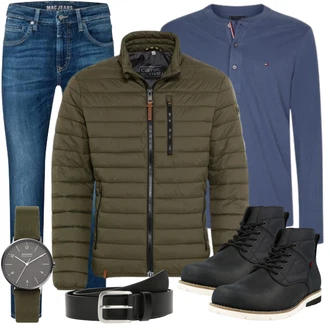 Stiefel Outfits mit Grau/Weiß Jeans MAC "Cool Outfit"