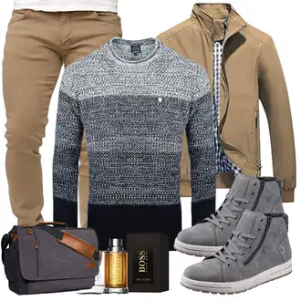 Party Outfits Schön mit Khaki/Beige/Braun Nylonjacke/Jacke mit Seitlichem Reißverschluss/Innenfutter Jacke/Fliegerjacke/Herbstjacke/Sommerjacke/Bomberjacke/Frühlingsjacke YOUTHUP "Cool Outfit"Look: Sportlich, Outdoor, Büro, Zuhause, Indoor, Workwear, Moderne, Schön, Coole