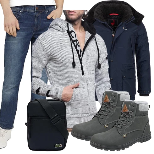Schwarz/Grau/Dunkelgrau/Dunkelgrün/Hellgrau Thermostiefel/Winter Sneaker/Winter Stiefel/Gefütterte Stiefelette/Klassischer Stiefel/Wattierte Stiefel/Winter Stiefelette/Wasserfester Schuh/Wasserdichter Stiefel/Herren Lederschuhe Mishansha kombinieren mit Grau Hose Karl's People