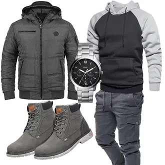 Party Outfits Schön mit Grau/Dunkelgrau/Hellgrau/Dunkelblau Pullover mit Reißverschluss/Kapuzenpullover/Unisex Hoodie/Hoodie/Ausgefallener Hoodie/Sport Sweatshirt MANLUODANNI "Cool Outfit"Look: Hip Hop, Casual, Classic, Sportlich, Vintage, Schlichte, Zuhause, Skater, Schön, Outdoor, Moderne, Coole