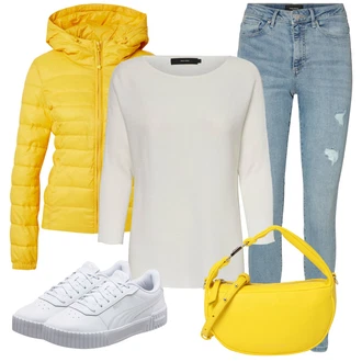 Outfit sa Žuta Traper Jakna Only "Zimski outfit"