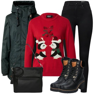 Outfit s Tmavě zelená/Zelená Snowboardová Bund/Zimní Parka/Parka Přechodová Bund/Trekingová bunda/Bundeswehr Parka/Outdoorové Bundy/Nepromokavé Bund/Vosková Bunda/Funkční Bunda Ragwear "Outfity na zimu"