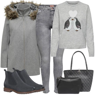 Outfity pro volný čas Vánoce s Šedá/Světle šedá Nezařazené Only "Outfity na zimu"Look: Vánoce, Vánoční trh, Valentýn