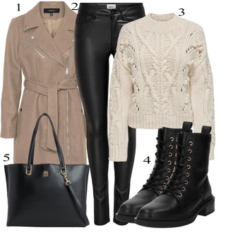 Leather pants outfits "Zimski outfit"