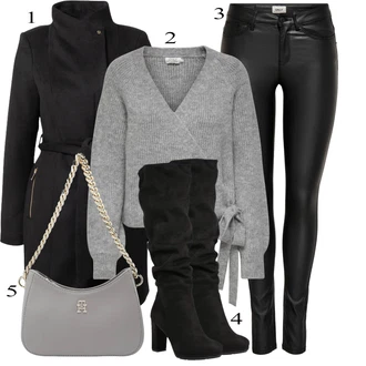 Leather pants outfits "Zimski outfit"