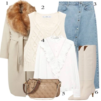 Skirt outfits mit Turkizna/Modra Mango "Zimski outfit"