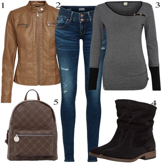 Booties outfits mit Rdeča Touring backpack Tamaris "Zimski outfit"
