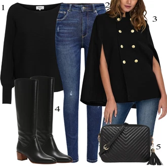 Denim outfits mit Temno modra/Modra Kavbojke z Razporkom/Usnjena Jakna/Usnjene Čevlje/Zimska jakna/Kavbojke na Poteg/Push up Kavbojke/Kavbojke Visokega Pasu/Kavbojke z Luknjo/Usnjene jakne/Ženske 7/8 Kavbojke/Gležnarji Only "Zimski outfit"