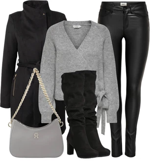 Outfity pro baculky s Černá Kozačka Na Podpatku/Dlouhá Kozačka/Kozačka nad Kolena/Bota se širokým nohavici/Špičatá Kozačka/Kozačka po Kolena About You "Každodenní vzhled"