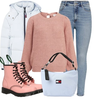 80tá léta Outfit s Růžová Šněrovací Kotníková Bota/Kožená bunda/Klasická kozačka/Bojová Bota/Veganská Bota/Vintage kozačka Solovair "Módní zimní outfit"Look: Unisex, Estetika, 80tá léta