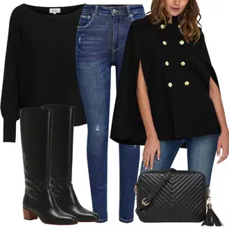 Outfit s Černá/Bílá/Hnědá Vintage kozačka/Jezdecká Bota/Kozačka po Kolena/Klasická kozačka/Kovbojská Bota/Ovčí Kožešinová Bota/Dlouhá Kozačka/Špičatá Kozačka/Bota se širokým nohavici Vanessa Bruno "Stylový zimní outfity"