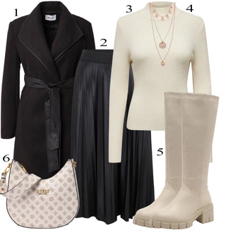 outfit mit Roza/Zlati Bogato okrašena ogrlica/Statement-verižica/Verižica/Fine verižica/Komplet nakita Pilgrim "Zimski outfit"