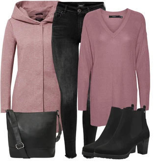 S Kapuljačom Na Skidanje Outfit sa Pink/Crvena/Ljubičasta/Smeđa Pleteni Flis Kaput/Pleteni Kaput/Kaput od Vunenog Flisa/Zimski Kaput Vuneni kaput/loden kaput/Kaput od Flisa/Kaput s Kapuljačom Only "Zimski ugođaj"